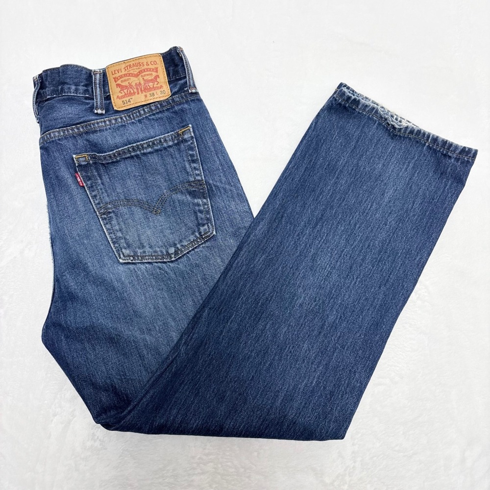 Retro Levis 514 Medium Wash Straight Leg Denim 38x30 Normcore Basic Actual 37x29